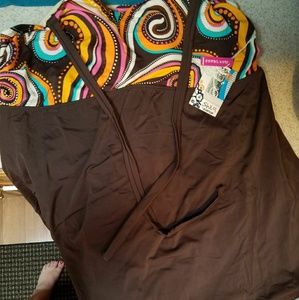 Dress swimsuit with built in bottoms and bra